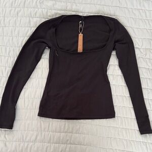 SKIMS Black Long Sleeve Top